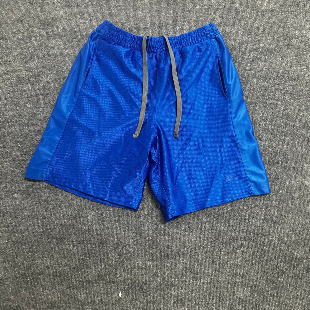 Starter Shorts Mens Size M Blue Fire Mesh Athletic Basketball Drawstring RM10001